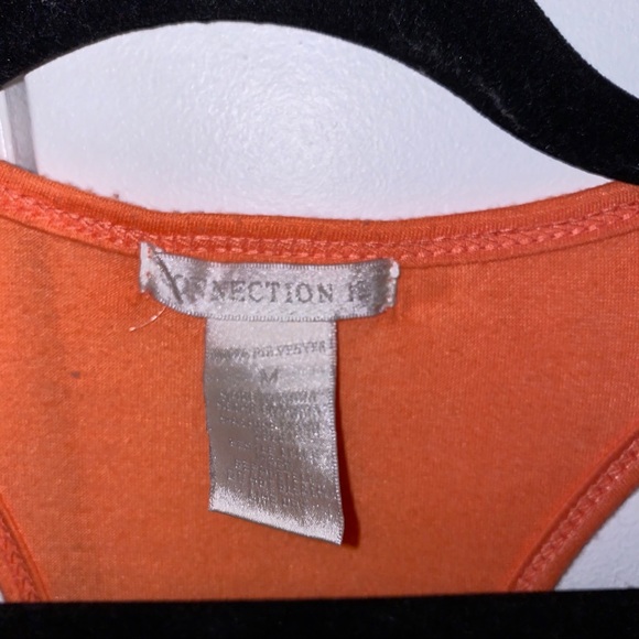 Connection 18 Orange Peace Sign Asymmetrical Top - Picture 4 of 5